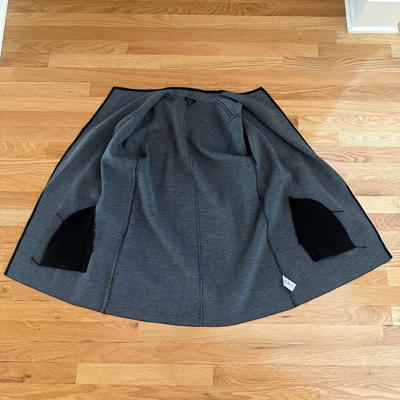 Talbots Long Open Front Merino Wool Cardigan Charcoal Gray Size Large - Picture 8 of 10